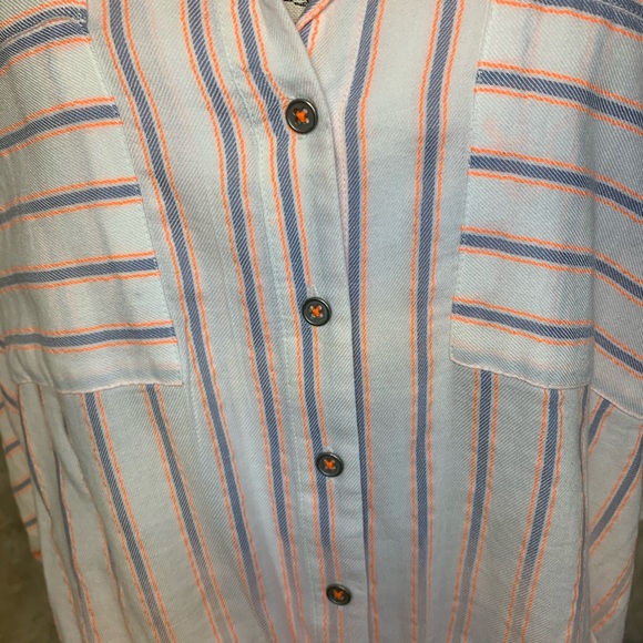 Vintage America Tunic Top white blue and orange Stripe 3/4 Sleeve NWT Plus Size - Picture 5 of 16